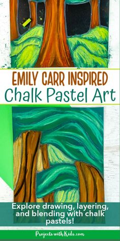 an easy art project for kids to do with chalk pastel