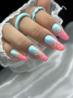 #spongebob #nailart #naildesign #nailartdesigns #nailarttrends #nailartideas #naildesign Water Nail Designs, Plankton Nails, Spongebob Nails Acrylic, Spongebob Nails Designs, Aquatic Nails, Spongebob Design, Birthday Nail Ideas