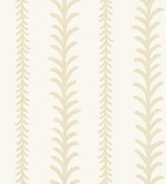 a white and beige wallpaper with leaves on it