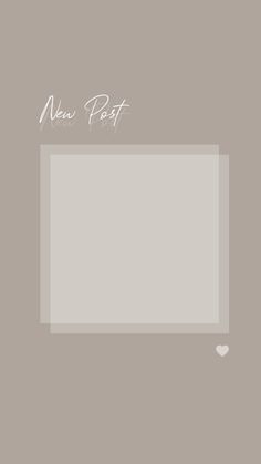 a gray background with a white heart on the bottom right corner and new post in the middle