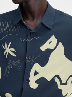 Equestrian print shirt. 31 Bags, 40 Dress, Mens Essentials, Winter Essentials, Small Leather Goods, Print Shirt, Summer Essentials, Men's Collection, Women Collection