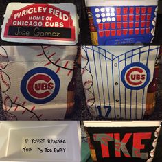 the chicago cubs baseball themed candy boxes are for sale