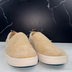 Brand New Without Box A27 Beige Slip-on Sneakers With Ortholite Insole, Casual Beige Synthetic Slip-on Sneakers, Beige Slip-on Sneakers For Everyday, Casual Beige Leather Slip-on Sneakers, Beige Textured Sole Slip-on Sneakers, Casual Suede Slip-on Sneakers With Round Toe, Comfortable Beige Low-top Canvas Shoes, Beige Low-top Slip-on Sneakers With Cushioned Footbed, Beige Cushioned Low-top Slip-on Sneakers