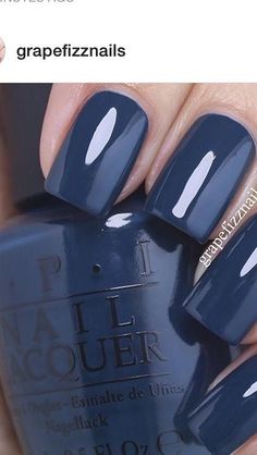 Opi Blue Nail Polish, Fall Nails Opi, Dark Blue Nail Polish, Dark Blue Nails, Nails Dark, Nagellack Trends, Blue Nail Polish, Best Nail Polish, Blue Nail