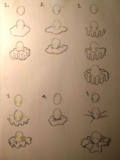 the instructions for how to draw an octopus with pencils and markers on white paper