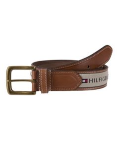 Tommy Hilfiger Ribbon Inlay Men's Belt - Natural Tommy Hilfiger Logo, Leather Belts Men, Men's Belt, Tommy Hilfiger Man, Mens Gift Sets, Leather Belts, Pump Sandals, Baby Clothes Shops