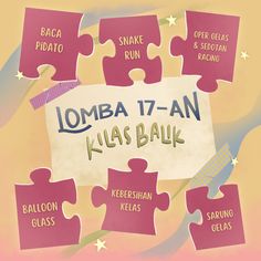 the poster for lomba 17 - an klas ball is shown in pink and white