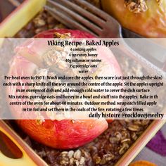 an image of baked apples in a baking dish with text describing how to make baked apples