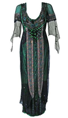 Beaded Peacock, Antique Dresses, Tea Gown, Jeanne Lanvin