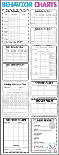 behavior chart for students to use in the classroom