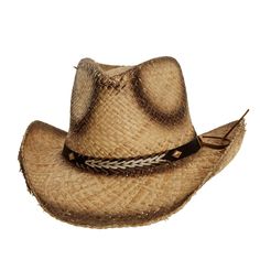 Dodge | Mens Straw Cowboy Hat combines rugged Western style with durable design. The leather band with suede stitching and brass studs adds a touch of sophistication, while the 3 1/2" brim ensures excellent sun protection. Material: Midweight Firm Straw Shape: Western Trim: Leather Band in Suede Stitching, and Brass Studs Brim Size: 3 1/2” Crown Height: 4” Sweatband: Drawstring Imported Australian Outback Hat, Straw Cowgirl Hat, White Cowboy Hat, Brown Cowboy Hat, Hats For Big Heads, Leather Cowboy Hats, Patriotic Hats, Black Cowboy Hat, Outback Hat