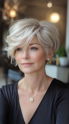 👱 Embrace the Premium Asymmetrical Pixie Short Hairstyles for Women Over 60 | Radiant Asymmetrical Pixie, Soft Blonde, Curly Pixie Cuts