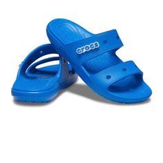 Original, Customizable And Comfortable Crocs For Unisex Sandals. Crocs Slides. Two Upper Straps Offers Even More Comfort And Foot Security. New Without Box Casual Blue Adjustable Sport Sandals, Casual Adjustable Blue Sport Sandals, Blue Adjustable Open Toe Sport Sandals, Comfortable Adjustable Blue Slides, Casual Blue Adjustable Sandals, Casual Adjustable Blue Sandals, Adjustable Blue Comfortable Slides, Casual Blue Slide Sport Sandals, Casual Blue Slip-on Sport Sandals