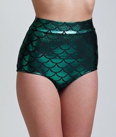 Summer Party Mermaid Bottoms, Party Mermaid Fitted Swimwear, Fitted Pinup Bottoms For Summer, Fitted Green Mermaid Bottoms, Summer Stretch Mermaid Bottoms, Retro High-waisted Pool Bottoms, Retro High Waist Bottoms For Pool, Fitted Green Bottoms For Costume Party, Pinup Style