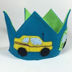 This felt birthday crown is sure to make your little one stand out with style! All shapes/flowers/embellishments are made by hand by me, making each crown one-of-a-kind! Crown will be finished with stitched edging all the way around, fitted with an elastic band around the back so it stays put on your child's head Whimsical Tall Crown For Birthday, Customizable Novelty Craft Supplies For Birthday, Felt Birthday Crown, Boys Costumes, Birthday Crown, Boy Costumes, Mask Making, Cake Smash, Personalized Birthday