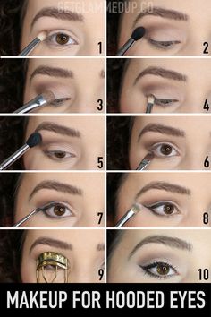 Pretty Eye Makeup Looks - Best Makeup Tutorials for Women Over 40 | OhMeOhMy Blog Mata Hooded, Makeup For Hooded Eyes, Eye Makeup For Hooded Eyes, Hooded Eye Makeup Tutorial, Pretty Eye Makeup, Best Makeup Tutorials, Cute Eyeshadow Looks, Makeup Tip, How To Do Makeup