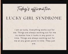 an advertisement for lucky girl syndrome on a cell phone with the caption'lucky girl syndrome '