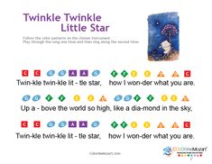 an image of a page with words and pictures on it, including the title twinkle twinkle little star