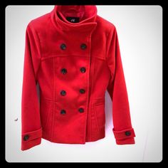 Reposhing This Item I Purchased From @Meganroma. Loved It, But Ready To Rotate For Something New. Questions? Leave A Comment Below! Chic Red Pea Coat For Winter, Chic Red Winter Pea Coat, H&m Fitted Winter Outerwear, Casual Red Double-breasted Pea Coat, Red Pea Coat With Button Closure For Fall, Red Fitted Pea Coat For Fall, Fitted Red Pea Coat For Fall, H&m Double-breasted Fall Outerwear, H&m Double-breasted Winter Outerwear