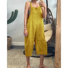 Black Jumpsuit Outfit, Baggy Jumpsuit, Overalls Casual, French Yellow, Straps Jumpsuit, Jumpsuit Casual, Loose Jumpsuit, Cotton Jumpsuit, Jumpsuit Outfit