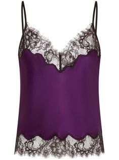 amethyst purple satin lace trim spaghetti straps V-neck straight hem Chic Camisole With Contrast Lace, Elegant Sleeveless Camisole With Contrast Lace, Chic Sleeveless Camisole With Contrast Lace, Elegant Tops With Spaghetti Straps And Contrast Lace, Elegant Spaghetti Strap Top With Contrast Lace, Elegant Cami Top With Contrast Lace, Silk Tops With Lace Trim For Night Out, Elegant Purple Tank Top, Chic Purple Spaghetti Strap Top