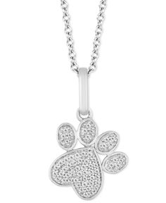 Paw Print, Hallmark, Diamond Necklace, Silver Necklace, Diamonds, Sterling Silver, Pendant, 10 Things, Silver