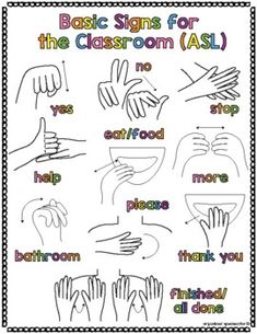 hand signals for the classroom asl to help children learn how to use their hands