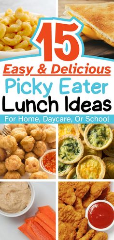 the cover of 15 easy and delicious picky eater lunch ideas