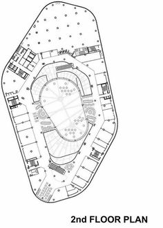 the floor plan for an indoor arena with seating areas and parking spaces, as well as two