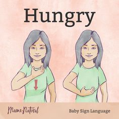 two women are shown with the words hungry and baby sign language