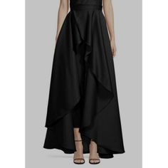 Jay Godfrey Draped Satin Flounce Maxi Size 8 Color Black Sweeping Silhouette High Front Slit Banded Waist, Flat Waist Band Flounce High Low Hem Concealed Side Zip With Hook-And-Eye Closure Unlined Maxi Length 100% Polyester Goes Over Any Dress, Bodysuit, Or Pantsuit For Formal Attire Questions? Leave A Comment Below! Bin J Formal Attire, High Low Hem, Skirt Black, High Low, Jay, Maxi Skirt, Womens Skirt, Satin, Skirt