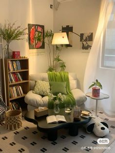 a living room filled with furniture and decor