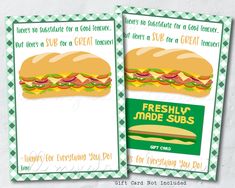 two coupons for freshly made subs are shown