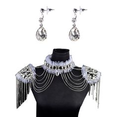 Product information: Material: alloy Treatment process: electroplating Style: women's Modeling: water drop shape Chain style: bead chain Packing list: Shoulder chain *1 Chain Wedding Dress, Accessories Ear, Wedding Dress Accessories, Shoulder Chain, Bead Chain, Layered Jewelry, Water Drop, Beaded Chain, Bridal Accessories