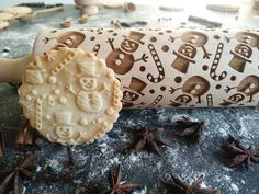 a cookie is next to some star anise