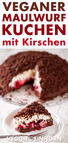 Veganer Maulwurfkuchen mit Kirschen Baking