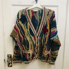 Xl Good Condition Coogi Cardigan Pulls In Material May Be Present. Any Significant Damage To The Item Will Be Listed. Please Keep In Mind You Are Buying Used Clothing. I Wash Before Shipping, But As You Should For All Used Clothing, Wash After Receiving. You Are Buying From A Person Who Is Selling Their Old Clothing Items. This Is Not A Business, But A Regular Person Selling Pre Loved Clothing They Don’t Want Or Fit In Anymore. Items Will Show Signs Of Wear. Anything Significant Will Be Stated. Examine Pictures Before Purchase. Character Customization, Coogi Sweater, Random Clothes, Be Present, Love Clothing, Used Clothing, Blue Cream, Fit In, Keep In Mind