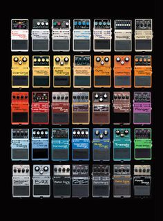 many different types of guitar pedals and effects