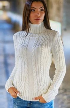 Cable High-neck Solid Slim Pullover Short Sweater Turtleneck Fashion, Autumn Woman, Woman Sweater, Slim Fit Sweater, Sweater Autumn, White Knit Sweater, Slim Fit Top, Womens Turtleneck, Sweater White