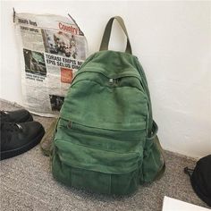 Women Backpack Travel, Green Backpacks, Colorful Backpacks, Vintage Backpacks, Student Backpacks, Classic Backpack, Canvas Backpack, Day Bag, Men's Backpack