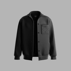 The Blvck Jacket offers a smart-casual aesthetic with subtle monogram details on the front pocket, expertly knitted from luxurious yet compact cotton. True to size fit. Smart Casual, Front Pocket, Monogram