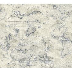 an old world map with all the major countries and oceans on it's sides