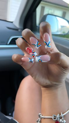 🎯 nails Hard Nails, Colored Acrylic Nails, Girly Acrylic Nails, French Tip Acrylic Nails, Short Square Acrylic Nails, Long Acrylic Nails Coffin, Acrylic Nails Coffin Pink, Long Square Acrylic Nails, Unique Acrylic Nails