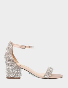 MARI CHAMPAGNE Rhinestone Heel | Women’s Bridal Heels – Betsey Johnson Champagne Sandals, Boho Wedding Shoes, Sparkly Sandals, Betsey Johnson Clothes, Wedding Shoes Low Heel, Sparkle Heels, Sparkly Heels, Short Heels, Hollywood Actors