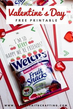 valentine's day free printables for kids with candy and candies on the table