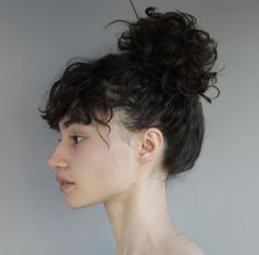 Roman Nose Side Profile, Side Pfp Reference, Asian Woman Reference Face, Curly Hair Side Profile, Unique Side Profile, Roman Nose, Long Natural Curly Hair, Side Portrait, Face Profile