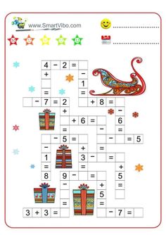 a christmas themed crossword puzzle with presents