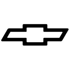 the chevrolet logo is shown in black on a white background, with an arrow at the center