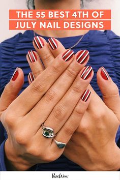 Whether you're looking for a simple mani or want a bold manicure, I found the best 4th of July nail designs to try now. From starry gems to firework designs, here are 55 patriotic nail art ideas to get you ready for Independence Day. 4th Of July Nail Ideas, 4th Of July Nail Designs, July Nail Designs, Patriotic Nail, 4th Of July Nail, Patriotic Nails Design, Firework Nails, Long Gel Nails, Fireworks Design