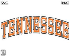 the word tennessee in an orange and black font